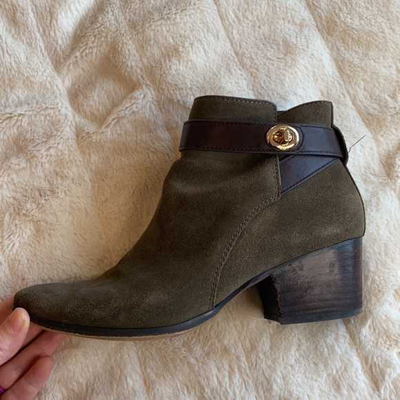 Coach Patricia Suede Leather Fatigue Ankle Boots Size 7 B - Picture 6 of 13